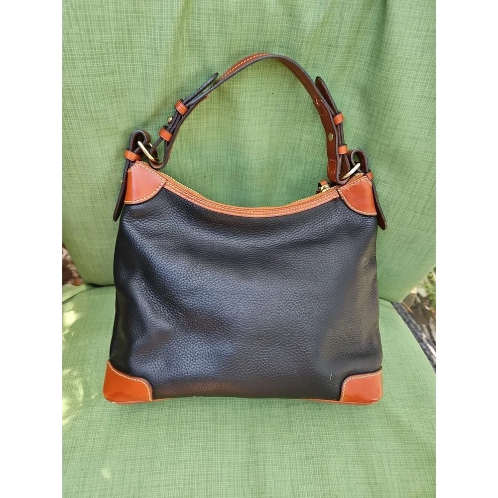 Dooney‎ & Bourke Pebble Grain Leather Hobo Shoulder Bag Red Lining DB Vintage - Picture 5 of 14